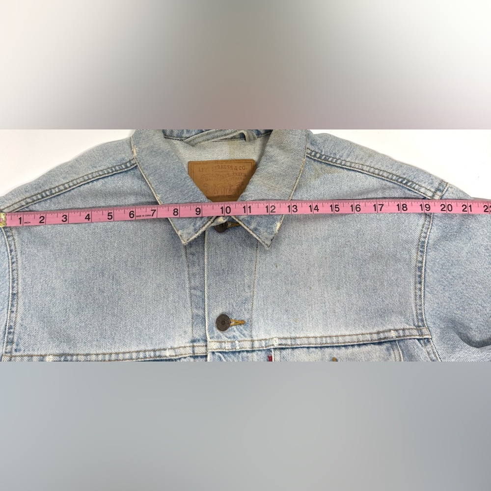 Vintage Distressed Levi’s Classic Denim 90s Trucker Jacket 70507 Sz M - Picture 17 of 17